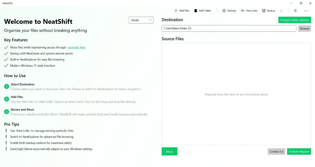 NeatShift - Windows 文件迁移整理工具