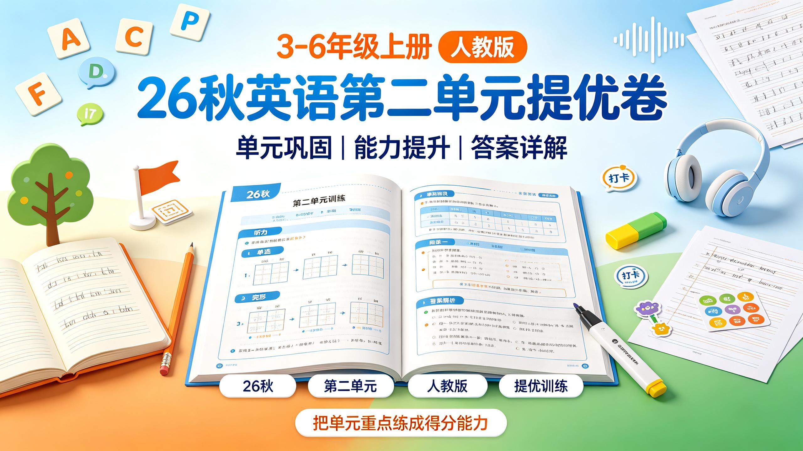 26秋英语第二单元提优卷3-6年级上册人教版