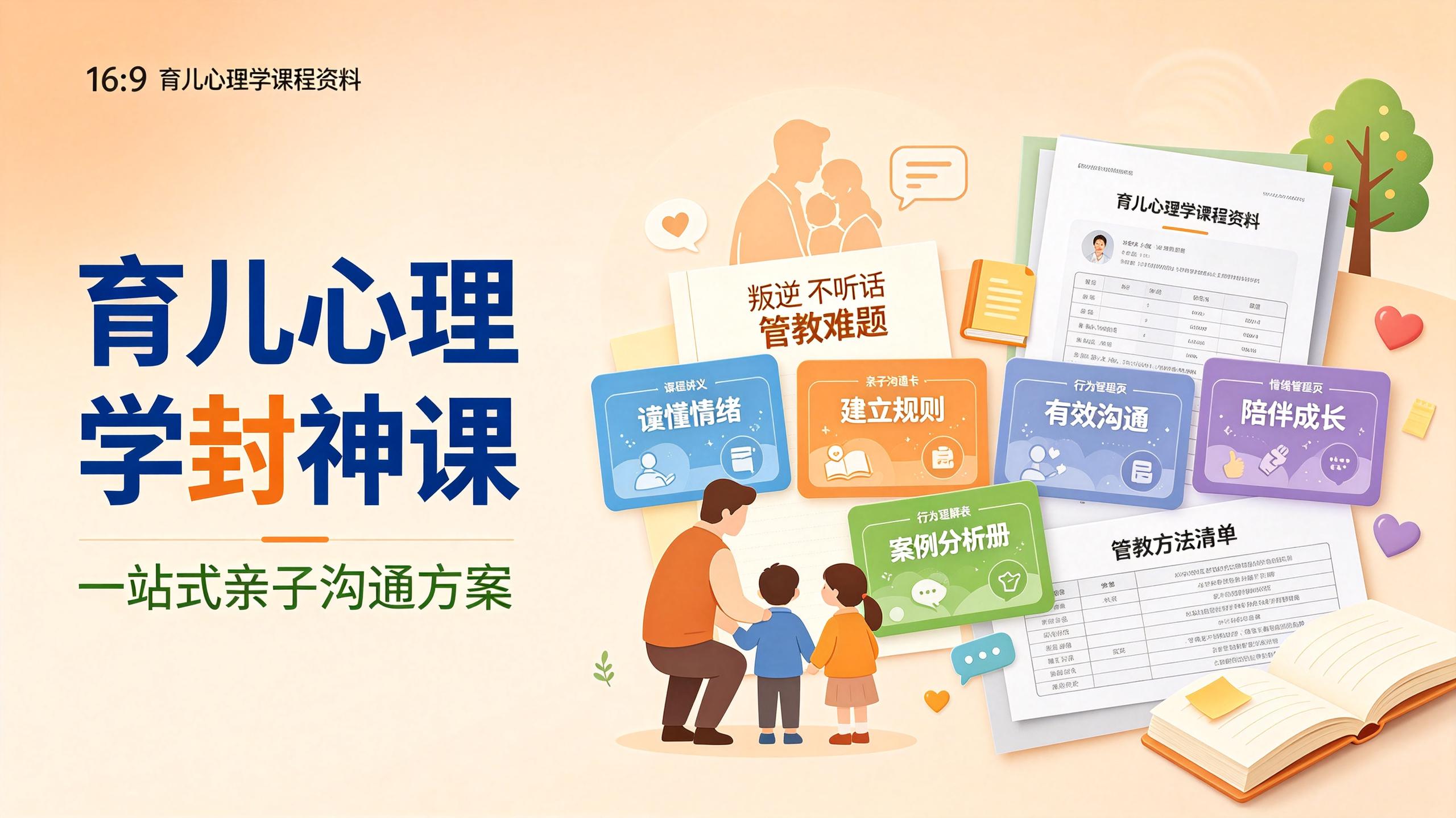 育儿心理学封神课，一站式解决叛逆+不听话等管教难题