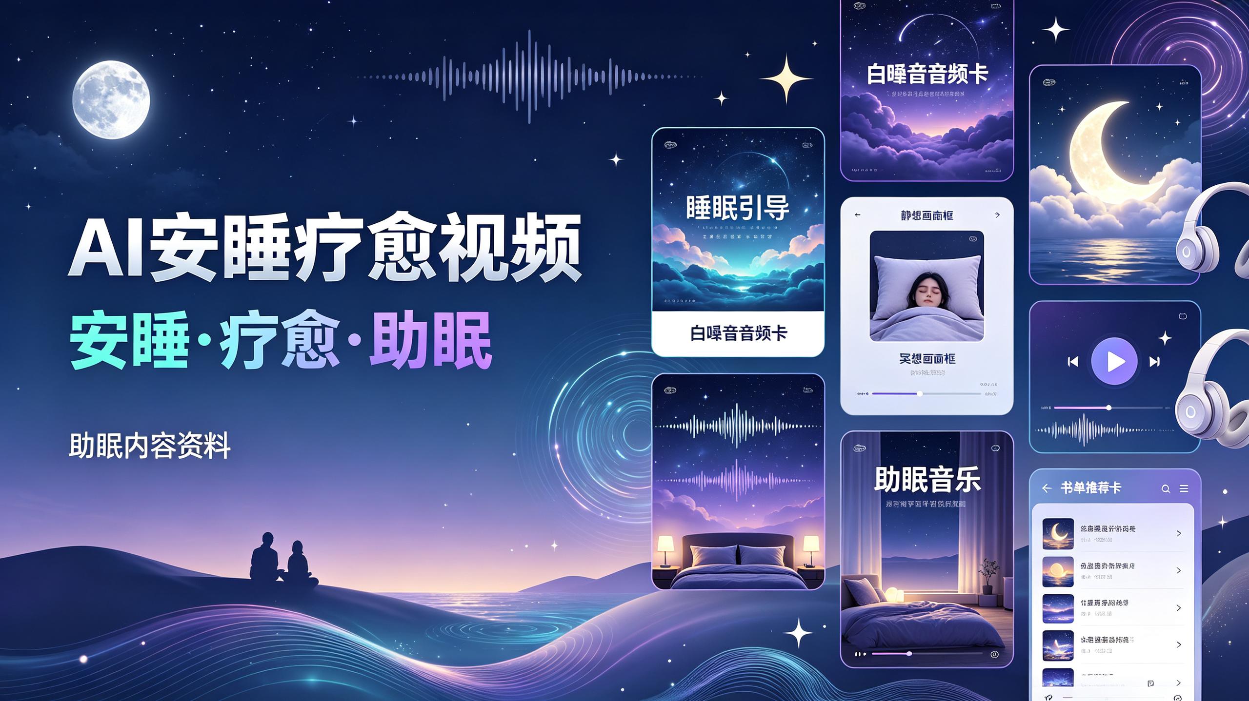 AI一键生成安睡疗愈视频，高完播率助力书品带货