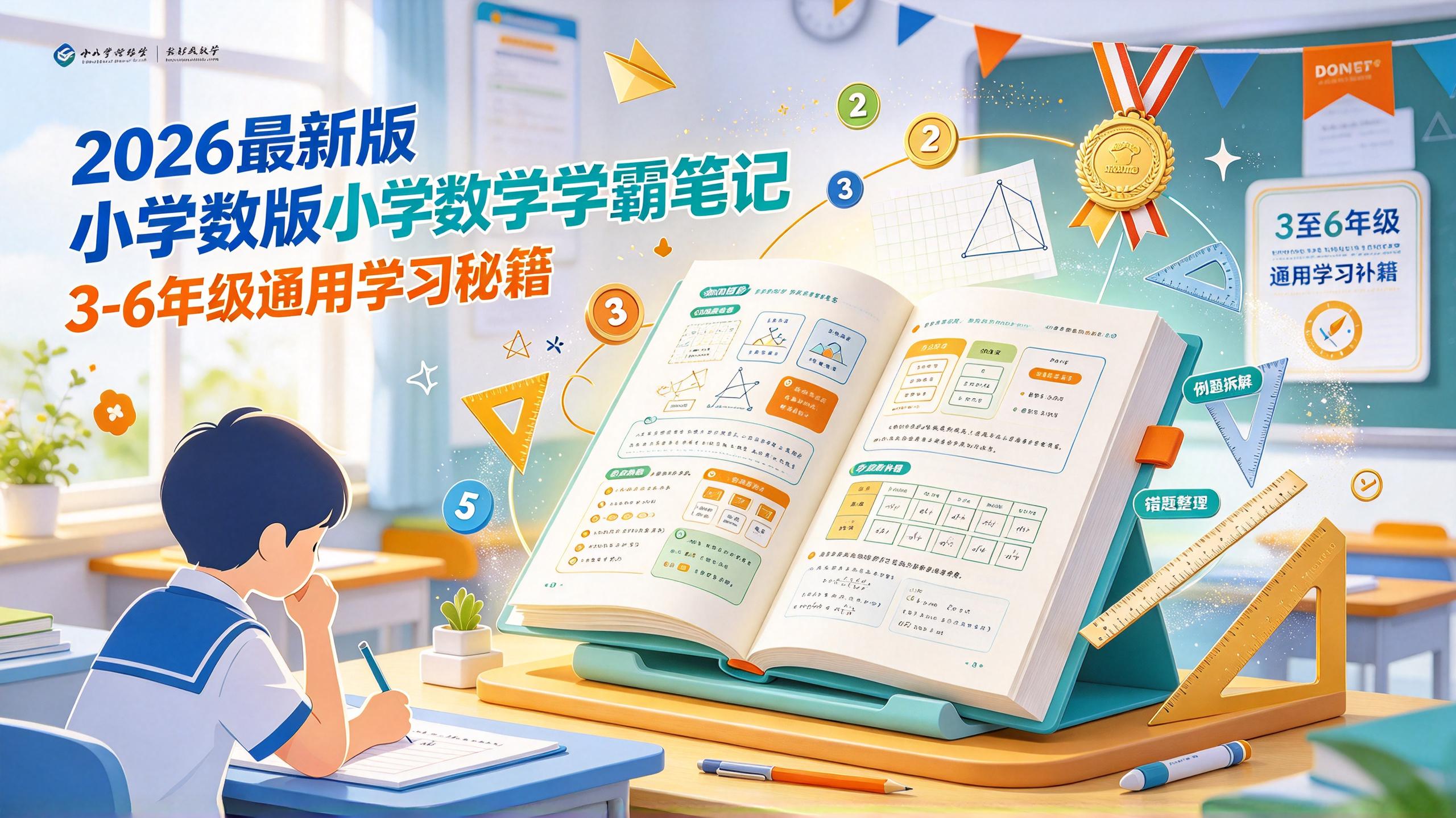 2026最新版小学数学学霸笔记,3-6年级通用学习秘籍插图 2026最新版小学数学学霸笔记,3-6年级通用学习秘籍