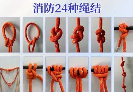 消防救援绳结的24种打法，技巧和用途，消防员救援常用